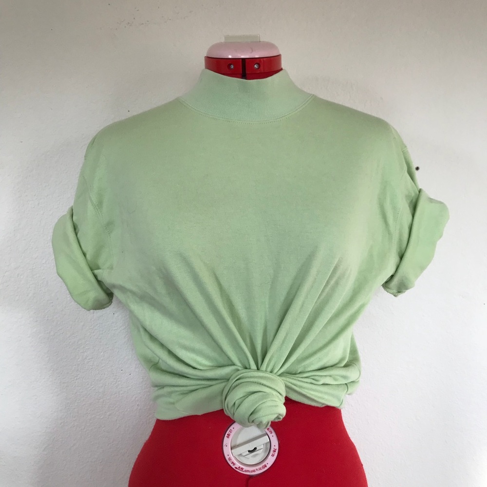 Sea green turtleneck top